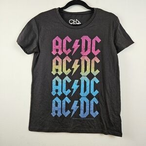 Chaser AC/DC Graphic Band Tee T-Shirt Rainbow Size SMALL